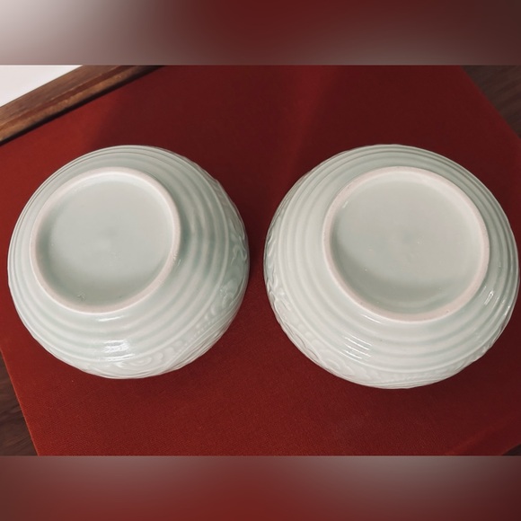 Vintage Exquisite Celadon Dragon Bowls | Chinoiserie - Picture 4 of 4